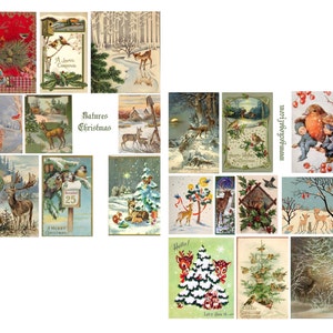 Natures Christmas Digital Collage Set - Etsy