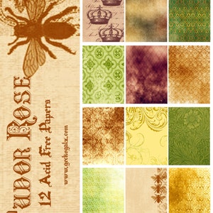 Tudor Rose Digital Paper Pack
