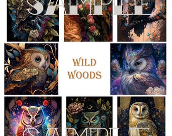 Wild Woods Digital Collage Sheet