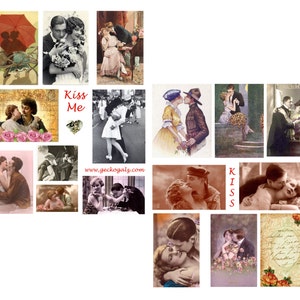 Kiss Me digital Collage Set