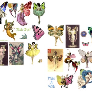 May include: A digital collage of fairies with butterfly wings, flowers, and the text "Pixie Dust" and "Make a Wish".