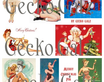 Christmas Pin Ups Collage Sheet