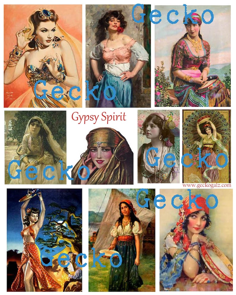 Gypsy Spirit Digital Collage Sheet Etsy
