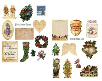 Christmas Icons Digital Collage set