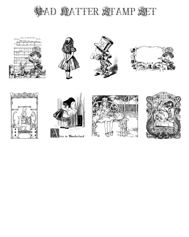 Mad Hatter Digital Stamp Set image 3