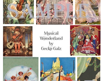 Musical Wonderland Digital Collage Sheet