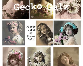 Flower Girls Digitale Collage blad