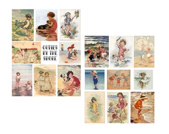 Cuties by the shore Digital Collage set