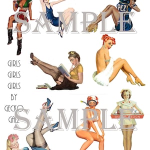 Girls Girls Girls collage sheet