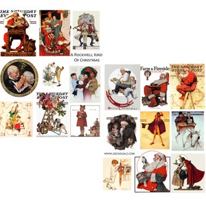 ROCKWELL WEIHNACHTEN digital Collage Set