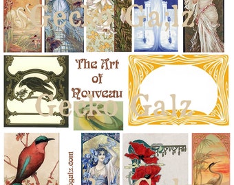 The Art Of Nouveau Digital Collage Sheet