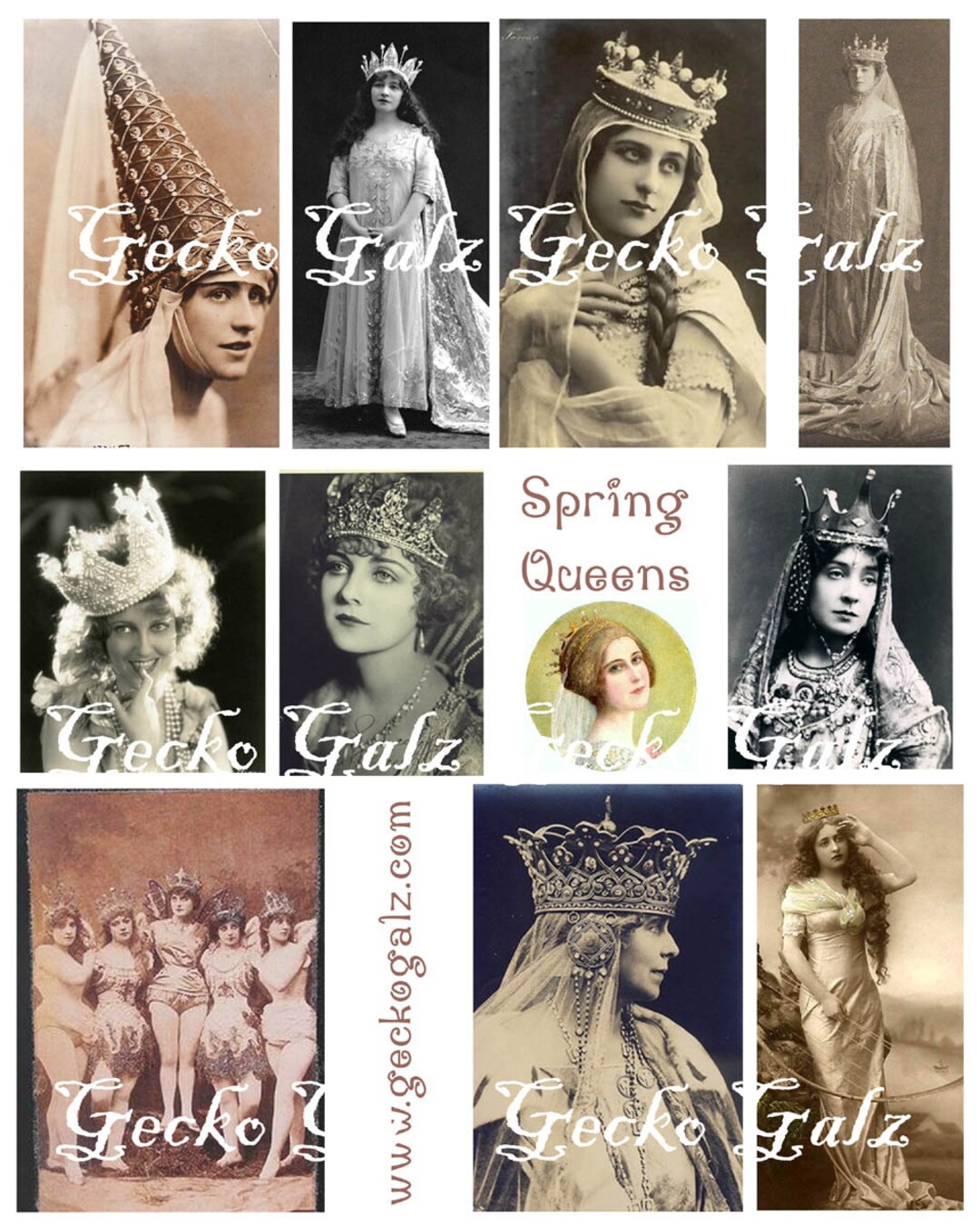 Spring Queems Spring Queens Digital Collage Sheet - Etsy