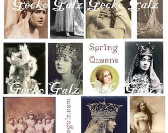 Spring Queens Digital Collage Sheet