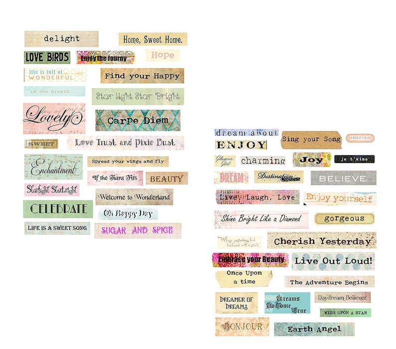 Charming Words Collage Set - Etsy