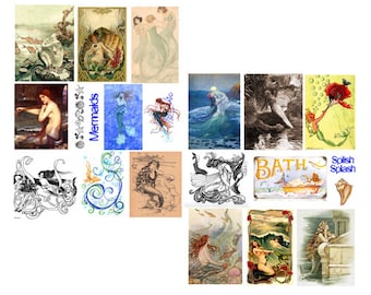 Mermaids Digital Collage Set