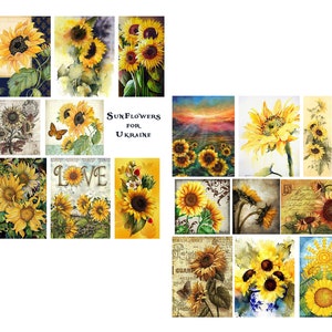 Girasoles para Ucrania Charity Collage set