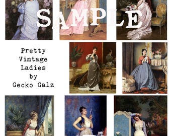 Mooie Vintage Dames Digitale Collage Sheet