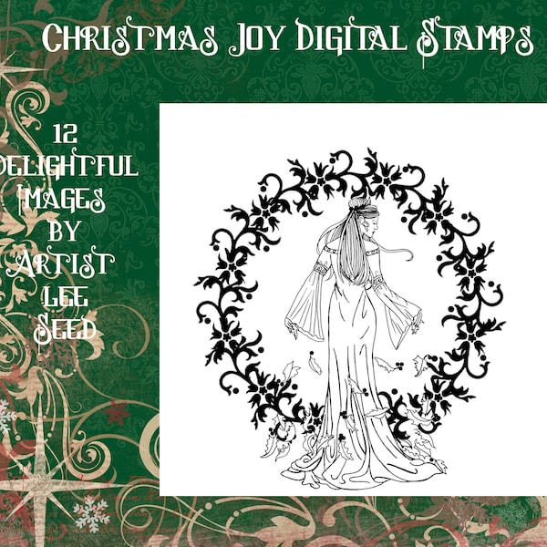 Christmas Joy Digital Stamps by Lee Seed