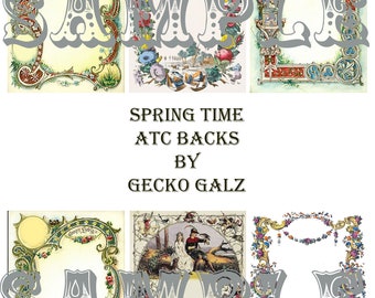 Springtime ATC Backs Collage Sheet