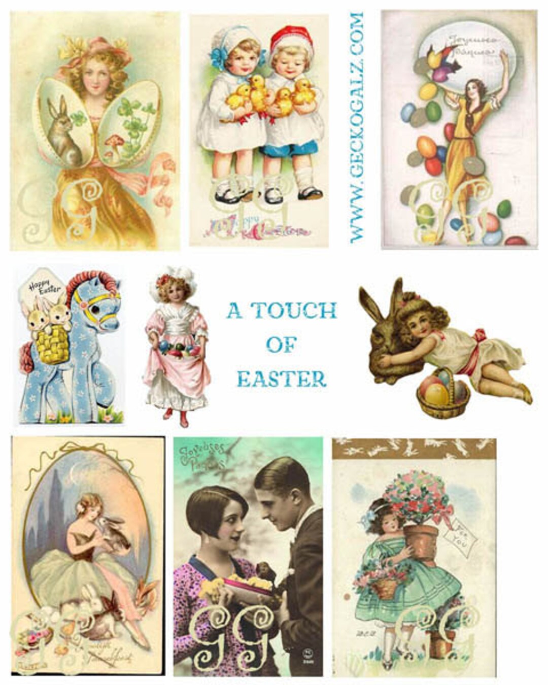 A Touch of Easter Collage Sheet - Etsy