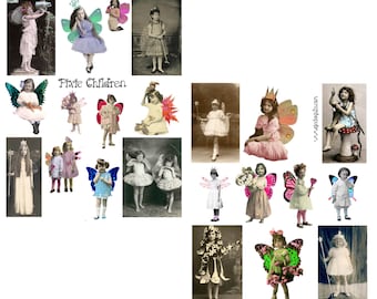 PIXIE CHILDREN digital collage set
