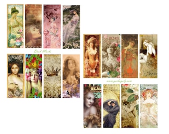 Beautiful Bookmarks Digital collage  set