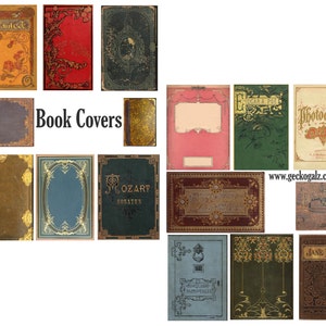 Vintage Book Covers Digital Collage Set