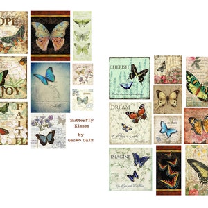 Butterfly Kisses Digital Collage Set