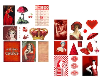Rouge Digital Collage Set