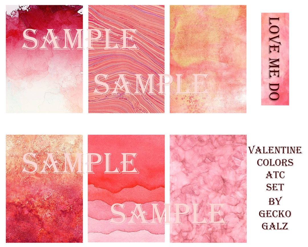 Valentine Colors ATC Set - Etsy