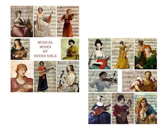 Musical Muses Digital Collage Set