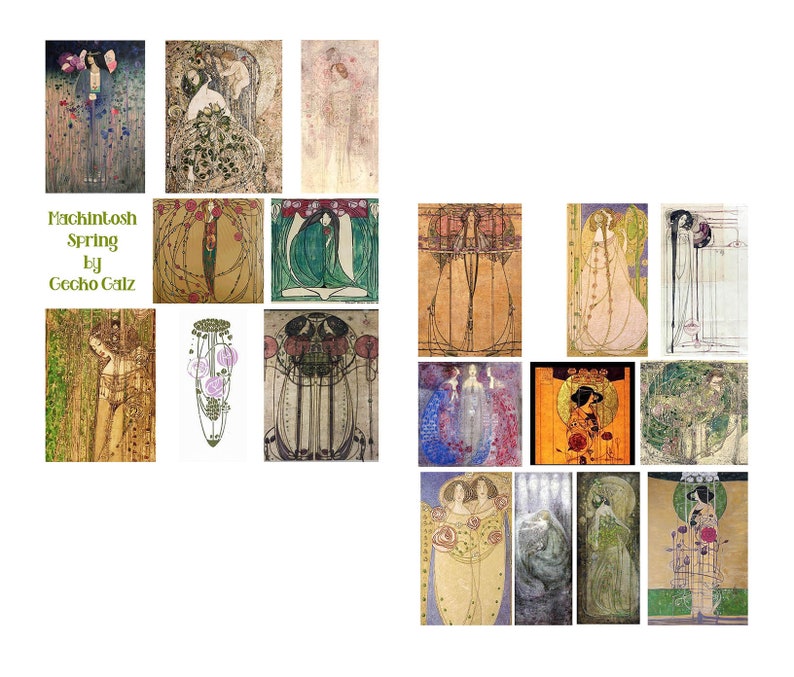 Mackintosh Spring Digital Collage Set image 1