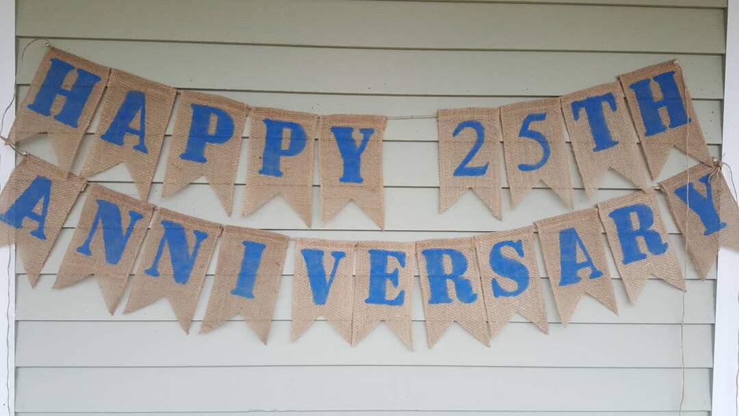 Happy 25th Anniversary Banner - Etsy