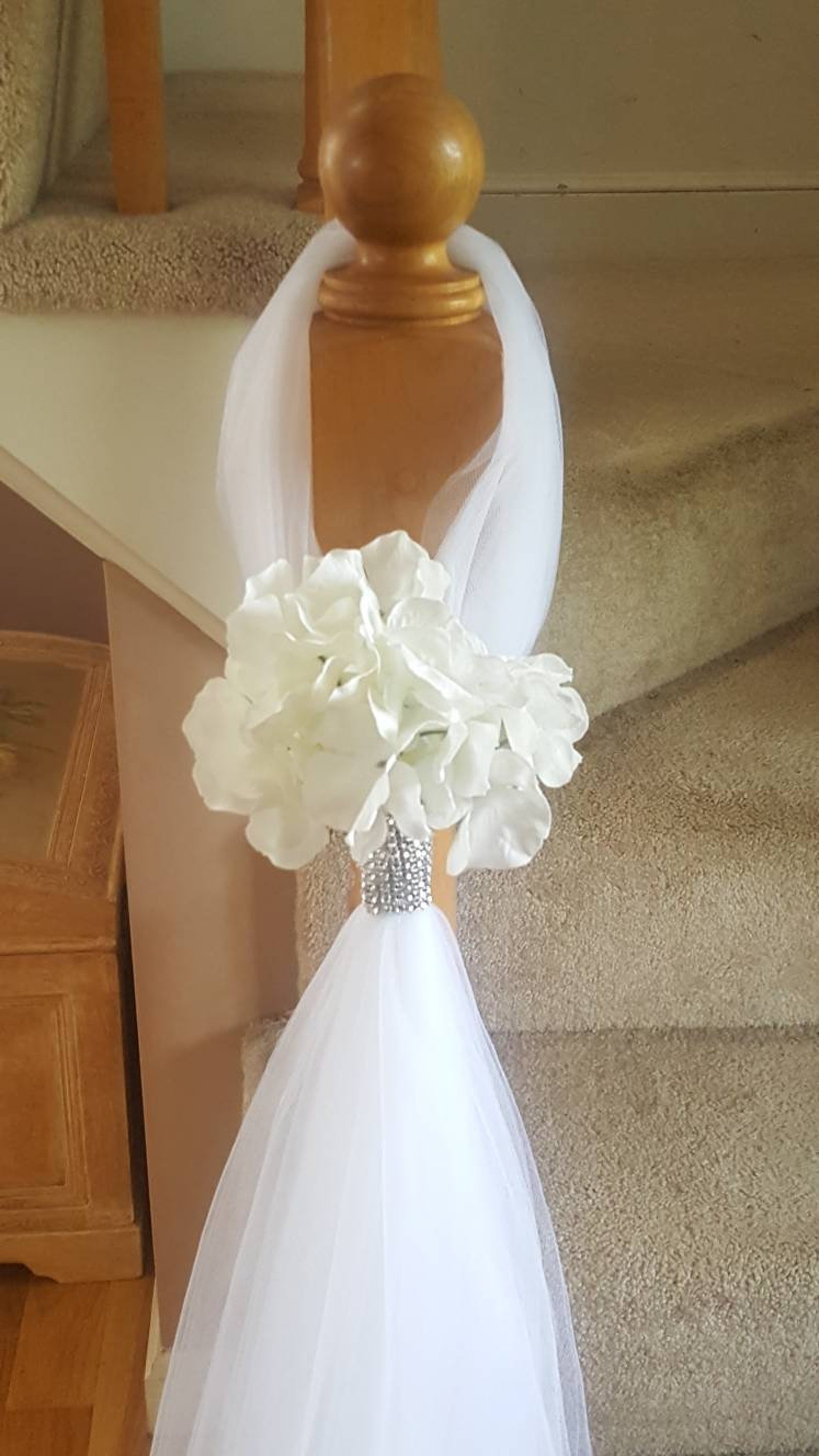Wedding Aisle Hangers With Tulle Rhinestone and White Etsy