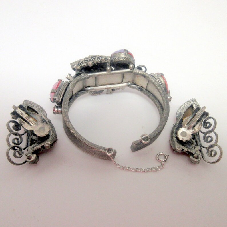 SELRO SELINI Vintage Rare Givre Rhinestone Filigree Demi Parure
