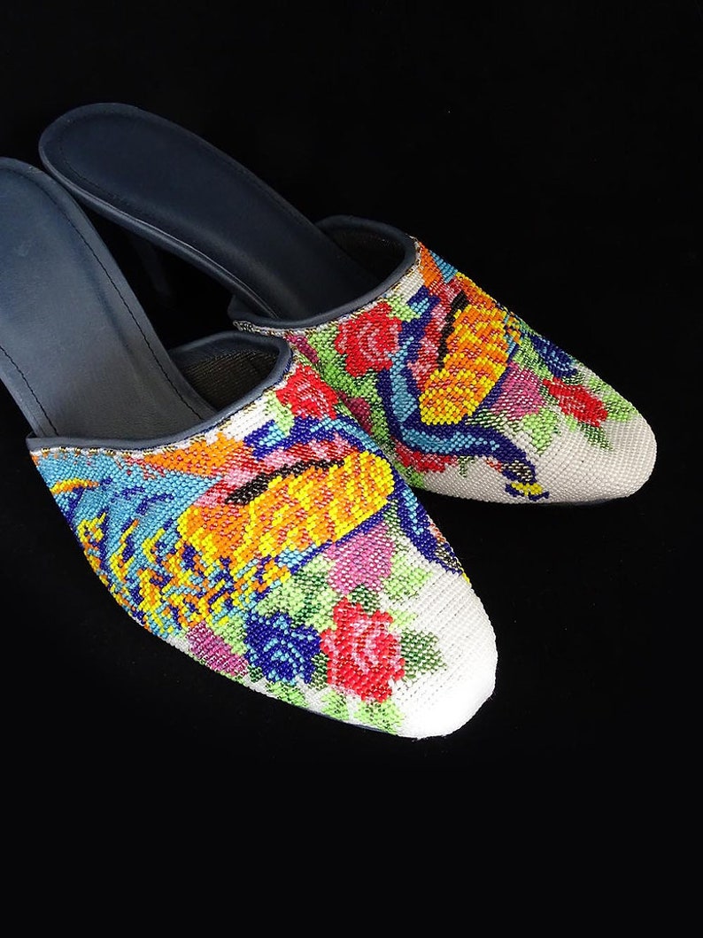 Size 4 6: Micro-Beaded Slippers, Peranakan Nyonya Kasut Manek image 6