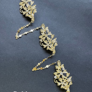 Peranakan Nyonya Kebaya Accessories Kerosang/Kerongsang Brooch Vintage Style Jasmine: GOLD and SILVER Detachable image 1