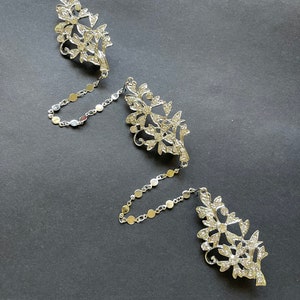 Peranakan Nyonya Kebaya Accessories Kerosang/Kerongsang Brooch Vintage Style Jasmine: GOLD and SILVER Detachable image 4