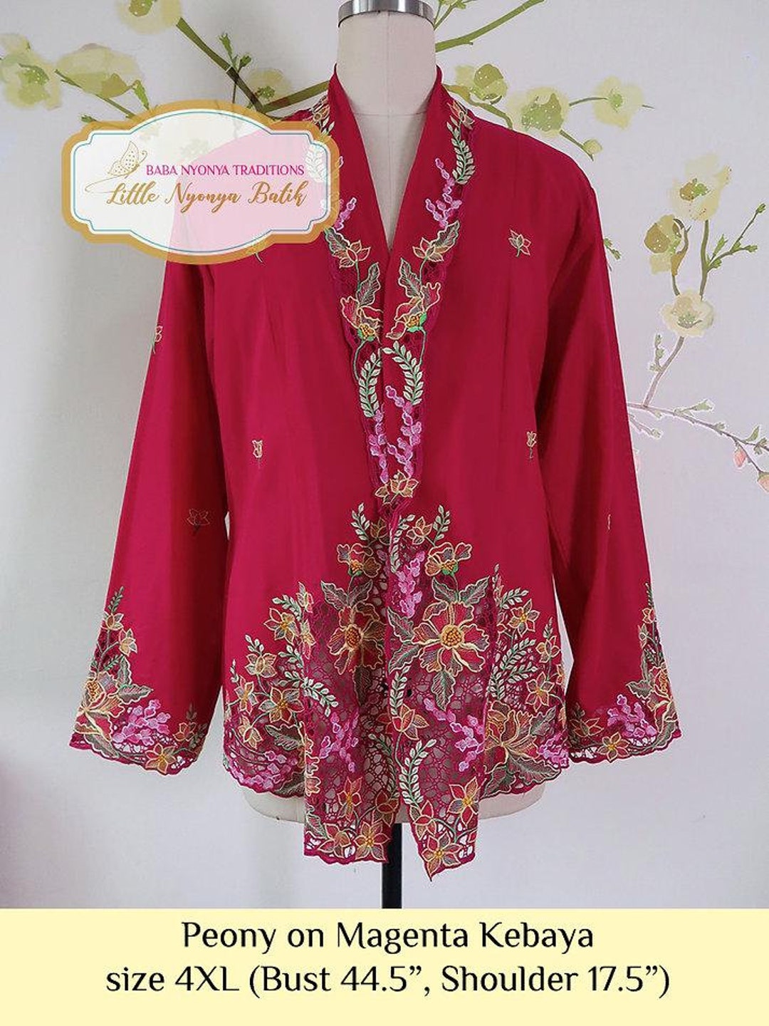 Maat 4XL: grote maat peranakan nyonya kebaya van hoge kwaliteit op