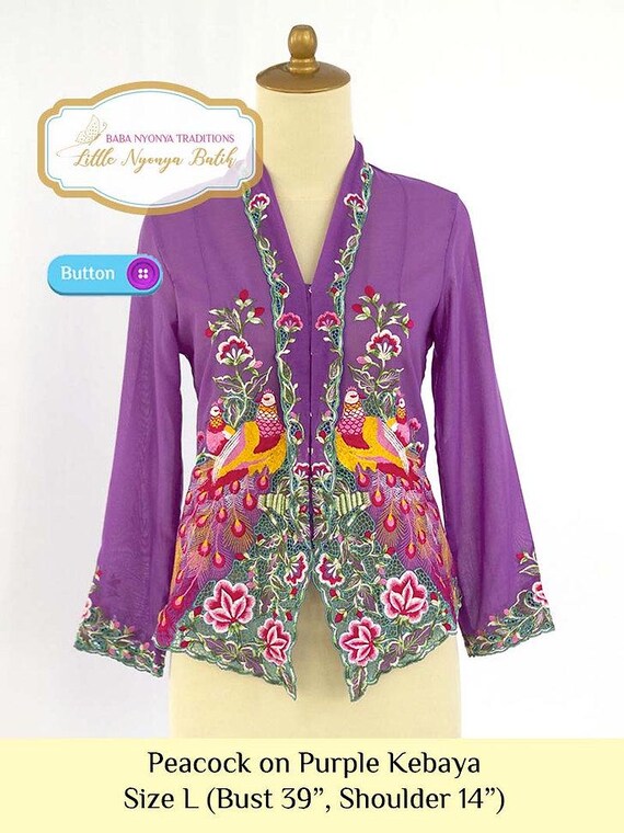 Size L: Peranakan Nyonya Kebaya Basic Quality with Buttons