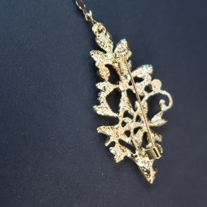 Peranakan Nyonya Kebaya Accessories Kerosang/Kerongsang Brooch Vintage Style Jasmine: GOLD and SILVER Detachable image 7