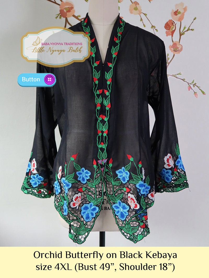 Size 4xl Plus Size Peranakan Kebaya Basic Quality With Etsy