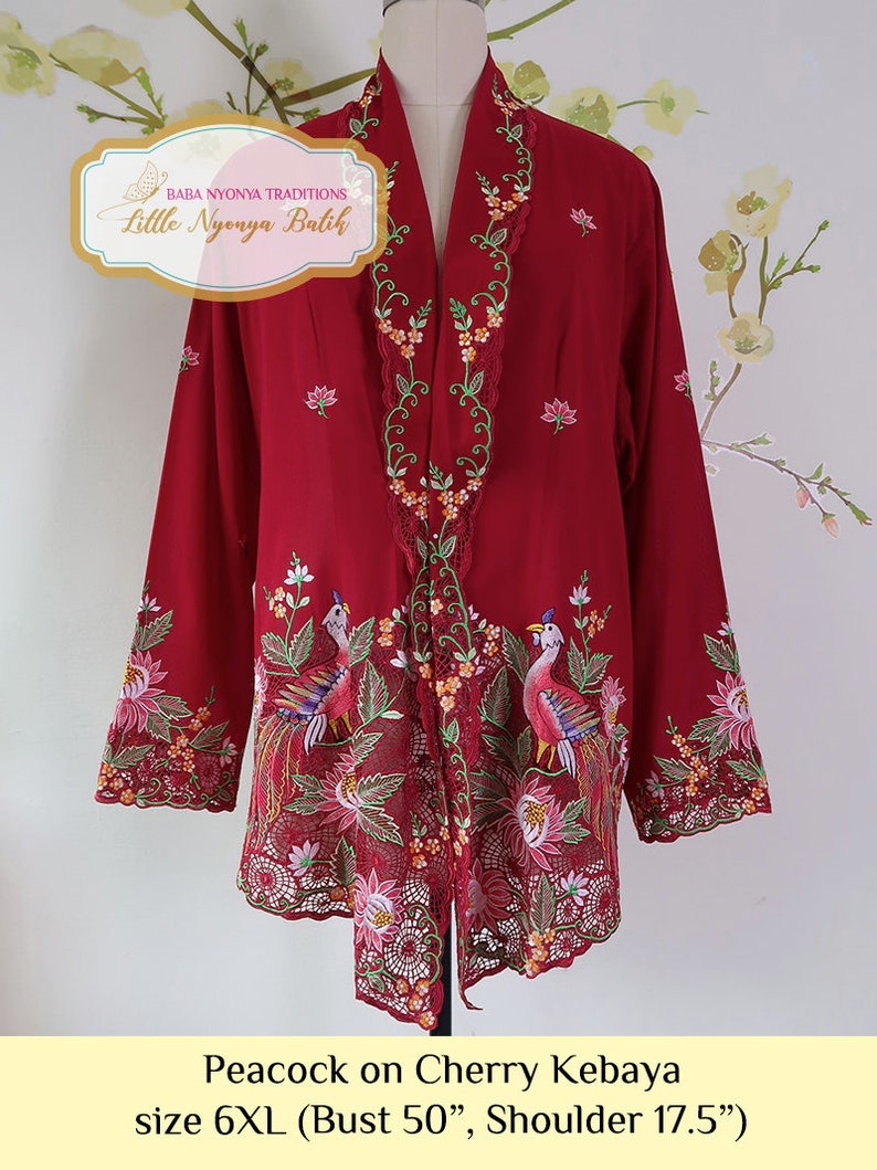 6XL : Plus-size Peranakan Nyonya Kebaya High Quality on Cotton Voile image 5