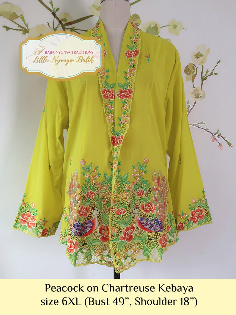 6XL : Plus-size Peranakan Nyonya Kebaya High Quality on Cotton Voile image 1