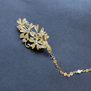 Peranakan Nyonya Kebaya Accessories Kerosang/Kerongsang Brooch Vintage Style Jasmine: GOLD and SILVER Detachable Gold