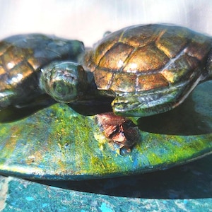 Under the Sea-  100% Hand-painted Sea Turtle & Coral Belt Buckle  1 1/2&quot;
