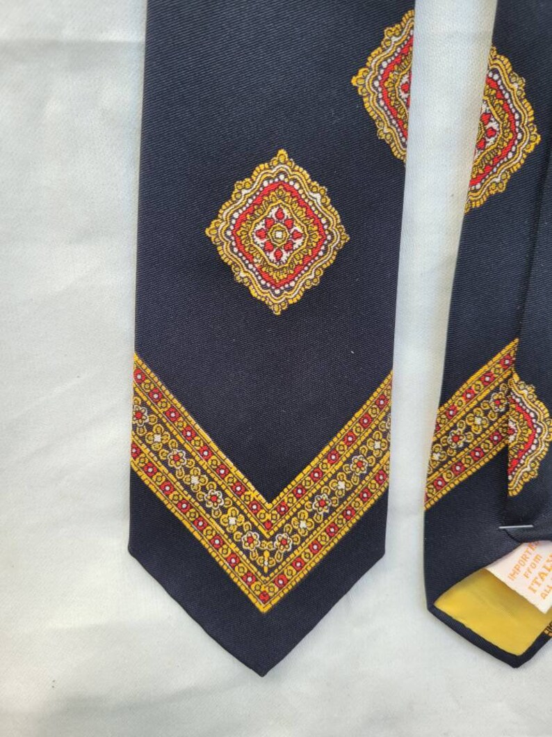 Vintage Burma Biba Dress Tie Black Red 