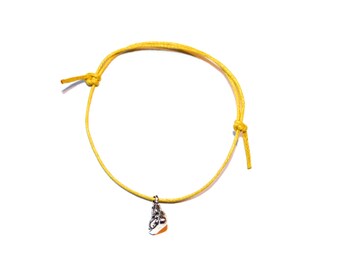 silver buddha charm on waxed cotton cord adjustable friendship bracelet
