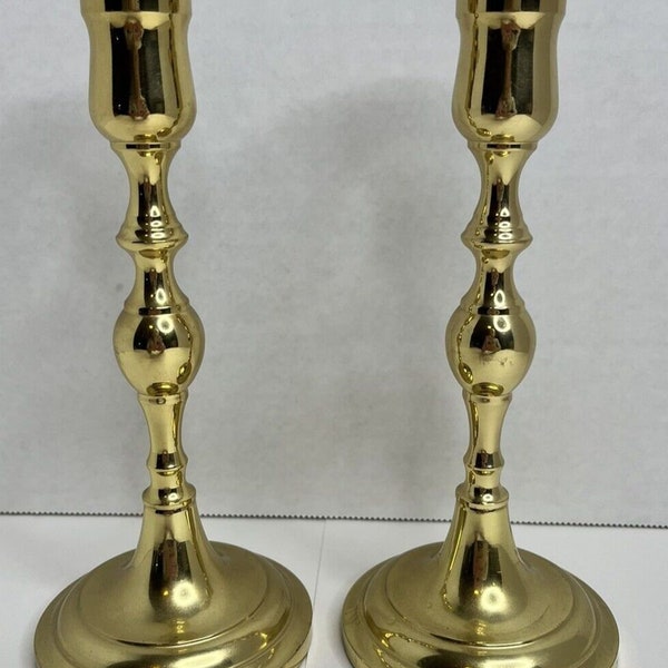 Brass Vintage Valsan Candlestick Candle Holders Set of 2 Made in Portugal 7 1/2"