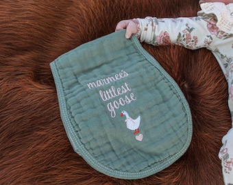 Goose Burp cloths, custom burp cloth, cotton burp cloth, baby shower gift, baby gift, flowet burp cloth, baby burp cloths